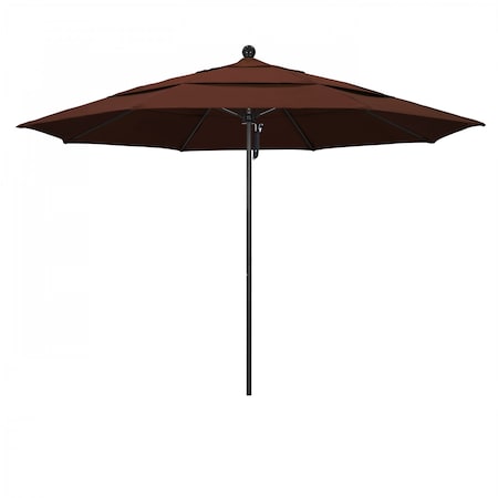California Umbrella 11' Black Aluminum Market Patio Umbrella, Sunbrella Bay Brown 194061333372